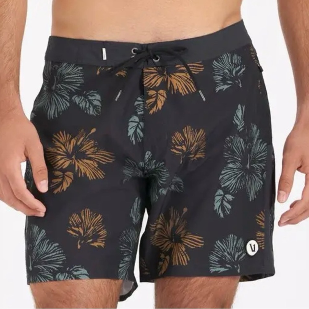Vuori Peak Boardshort in Black Multi Kona Swim Trunks